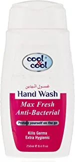 Cool & Cool Antibacterial Max Fresh Hand Wash 250 Ml - Convenient Travel Size, Vitamin E Infused & Gentle Skin Cleanser