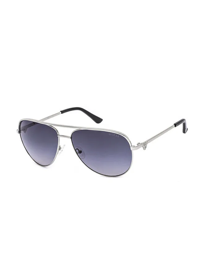 GUESS Full Rim Aviator Frame Sunglasses GF6098 10B - Lens Size: 64mm - Shiny Light Nickeltin