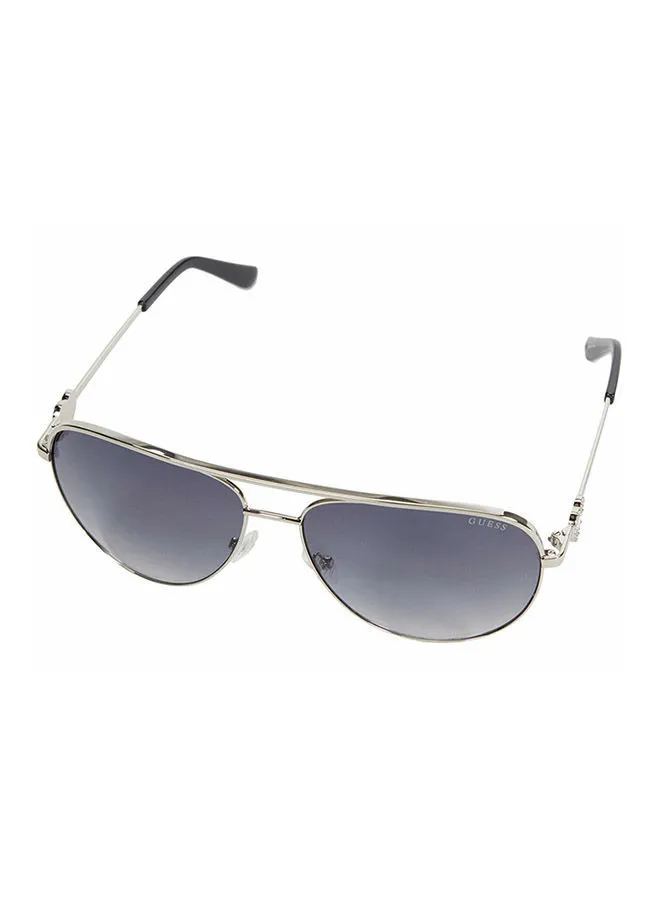 GUESS Full Rim Aviator Frame Sunglasses GF6106 10B - Lens Size: 64mm - Shiny Light Nickeltin