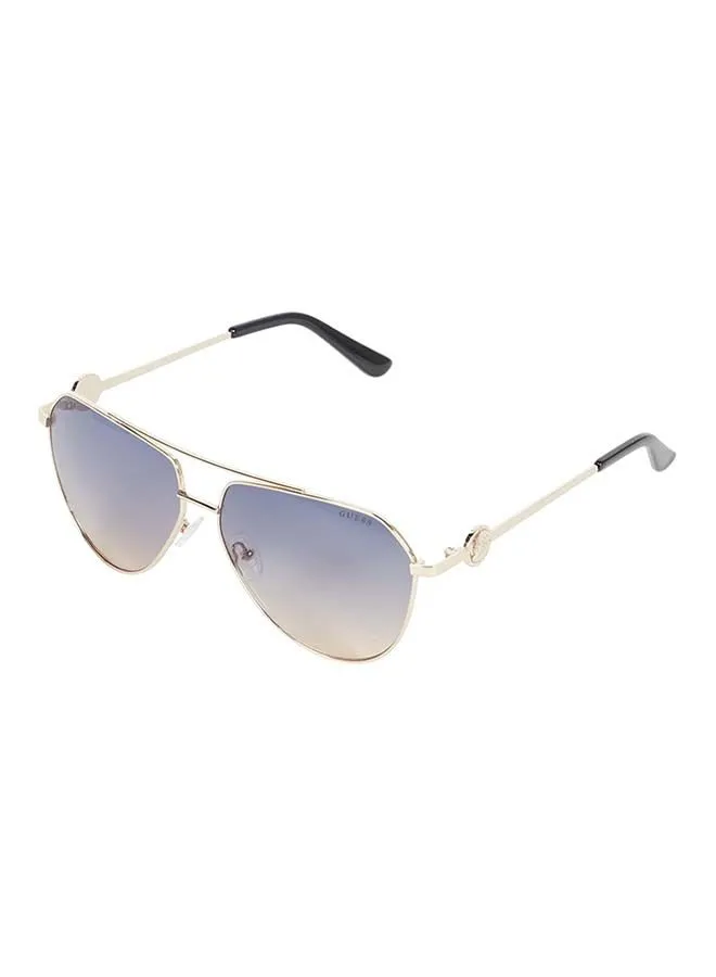 GUESS Full Rim Aviator Frame Sunglasses GF6140 32W - Lens Size: 62mm - Gold