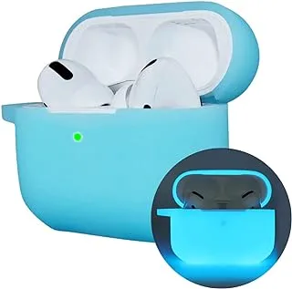 NALANDA Airpods Pro2 Case,Night Glow Silicone Case Cover Protective Soft Case Compatible with Airpods Pro 2 Gen Case with Keychain(Nightglow Blue)