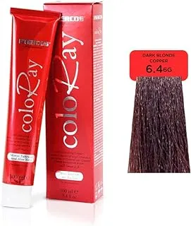 Enercos Professional Coloray Professional Hair Color, Long Lasting Tones, & Extra Shine, Ammonia Free, 6.4, Gold Copper Dark Blonde, 100 ml