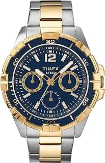 Timex Classic 44.5 mm Men's Chronograph Stainless Steel Bracelet Watch, Two Tone, 44.5 mm, Dress Watch