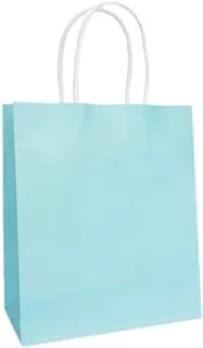 SNH Packing Kraft Paper Party Bag with Twisted Handle 25-Pieces, 24 cm x 28 cm x 12 cm Size, Blue