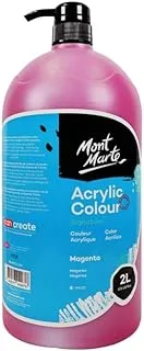 Mont Marte Acrylic Color Paint in Pump Bottle 2 Litre, Magenta