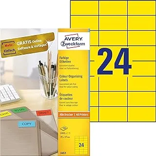 Avery Zweckform Universal Labels 70 x 37 mm for All A4 Printing yellow