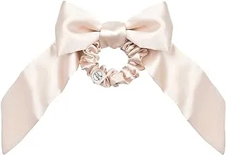 Invisibobble Sprunchie Slim Ballerina Bow Pink Hair Scrunchie With Bow - Slim Spiral Hair Ring Meets Hair Scrunchie, No Kinking, Strong Hold, Stylish Bracelet, Suitable For All Hair Types