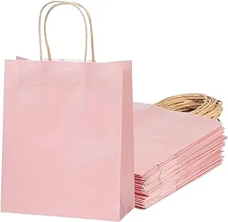 SNH Packing COLOURBAG(P)-10 Kraft Paper Party Bag with Twisted Handle 10-Pieces, 24 cm x 28 cm x 12 cm Size, Pink