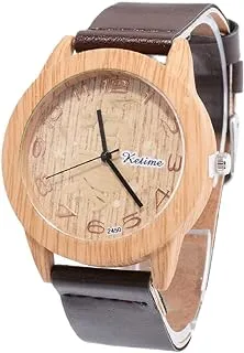 COOLBABY Fashion Belt Quartz Watch Personality Pattern Wood Grain Fashion Watch