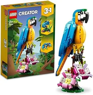 LEGO Creator 3in1 Exotic Parrot 31136 Building Blocks Toy Set; Toys for Boys, Girls, and Kids (253 Pieces)