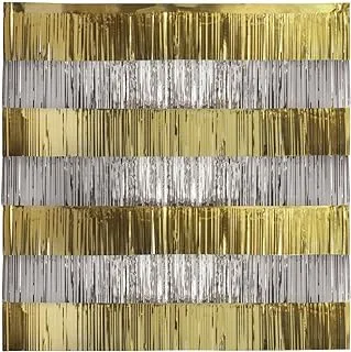 5 Silver/Gold Foil Fringe Backdrop Kit