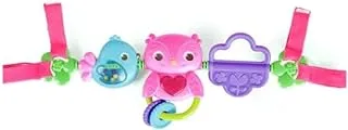 11184 - Bright Starts Busy Birdies Carrier Toy Bar™ Take-Along Toy - Pink - Toys play 4 songs with lightshow - 0-36 months - Development baby toy