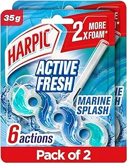 Harpic Active Fresh Toilet Block, Marine Splash, Toilet Freshener, 35g, pack of 2