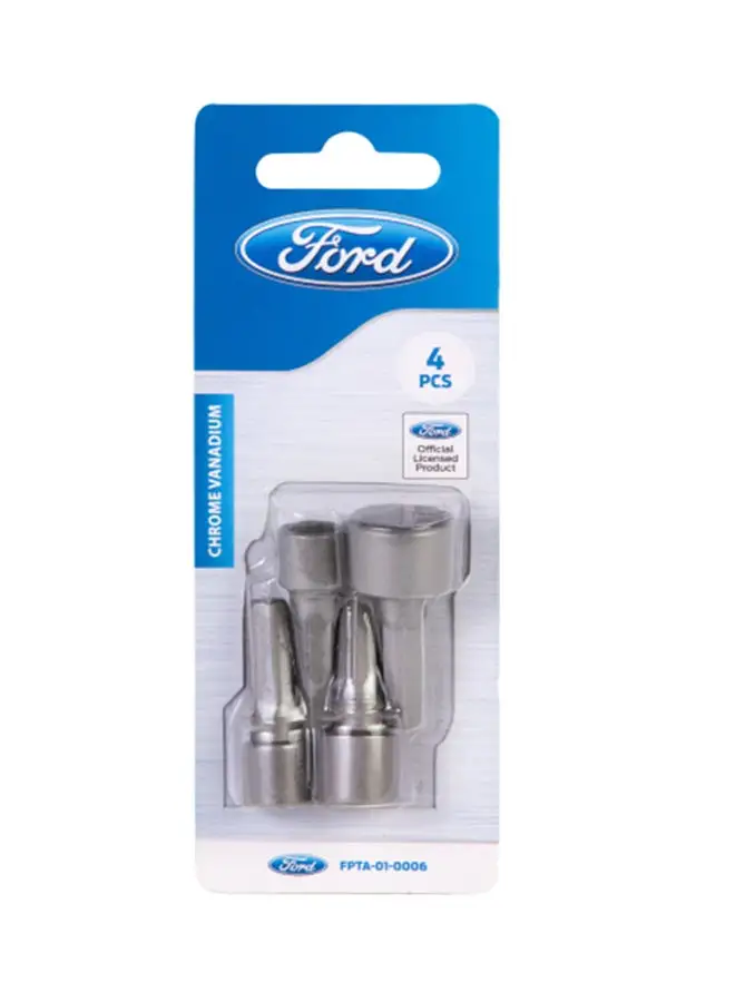 Ford 4-Piece Nut Driver Magnet Set Silver