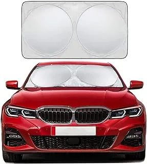 ECVV Car Windshield Sun Shade with Storage Pouch for Full Size Cars SUV Trucks and Vans, Sun Heat Protection Car Front Window Sunshades, Car Foldable Sunshades Prevent UV Rays (167 x 95 cm)