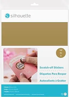 Silhouette Sticker Paper 8.5x11 ScratchOff Gold5pc