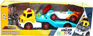 D-Power DIY Smart Wheels Race Car with Truck for Kids | Car Building Toy Kit | 2 in 1 Combo, Scale 1:24