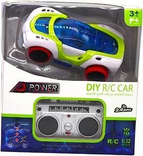 D-Power 4 Wheel DIY Remote Control Car | Build your own RC Car for Kids | Scale 1:32, Blue