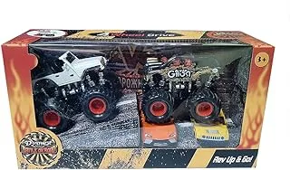 D-Power 4WD Battle on Road Monster Trucks with Interchangeable Covers | TPR Soft Wheels Racing Car for Kids | Assortment.