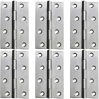 Biella™ 6Pcs Folding Butt Hinges- Inner Door Butt Hinge with Mounting Screws for Cupboard, Cabinet, Windows, Jewellery Box Home Furniture Hardware Cabinets-4Inch…