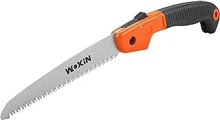 Wokin Anti-slip Multipurpose Foldable Saw, Pruning Saw, Rubber Grip Handle Garden Folding Saw for Wood Work Gardening Pruning 310012 Orange Black