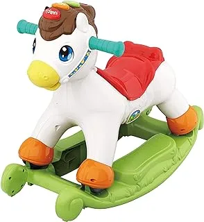 MOON My Pony Kids Toy - 2-in-1 Ride-on Rolling + Rocking Horse - 18-96 Month Baby Rocker Toy for Girls and Boys - Fun and Learning w/Lights, Music, Alphabets, Counting & more