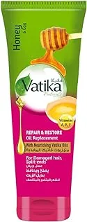 Vatika Naturals Repair & Restore Oil Replacement Hair Cream - 300ml | Non-Sticky & Non-Greasy Leave-In Conditioner | For Damaged Hair, Split ends | Egg, Honey & Vitamins A,E,F