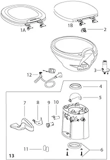 THETFORD 42138 STYLE 2 TOILET BASE ONLY (Cover is not included)