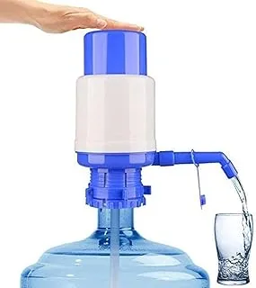 ECVV Water Bottles Pump Blue Manual Hand Pressure Drinking Fountain Water Press Pump with an Extra Short Tube and Cap Fits Most 2-6 Gallon Water Coolers