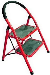 ECVV 2 Step Ladder Folding Stool Stepladders with Anti-Slip and Wide Pedal for Home Kitchen Use Space Saving (Red)