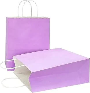 ECVV Gift Bags 12 Pieces Set Eco-Friendly Paper Bags With Handles Bulk Paper Bags Shopping Bags Kraft Bags Retail Bags Party Bags (PURPLE, 33 * 26 * 12 Cm)