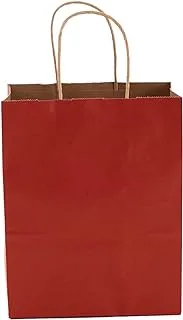 REDDOTGIFT® 12-Pack Paper Bags With Handles Kraft Gift Bags,Shopping Bags (A6+ H21*L15*D8cm, Maroon)