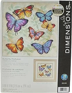 Dimensions 'butterfly profusion' counted cross stitch kit, 14 count aida, 11 x 11