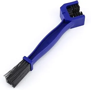 Motorcycle Bike Chain Cleaner, Durable 3-Sided Bristles Chain Cleaning Brush Cycle Brake Dirt Remover Tool, Blue