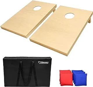 GoSports Solid Wood Premium Set - Choose Between 4feet x 2feet or 3feet x 2feet Game Boards, Includes Set of 8 Corn Hole Toss Bags