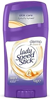 Lady Speed ​​Stick Derma Sticks، مضاد للتعرق ومزيل العرق ، ترميم طبيعي للبشرة ، فيتامين E ، 45 جم