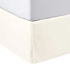 Amazon Basics Lightweight Pleated Bed Skirt, Queen, Off White