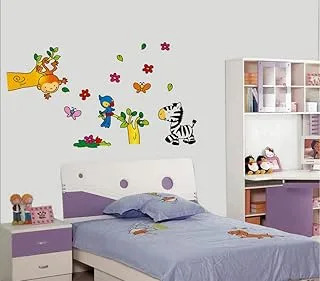 StickieArt Playful Animals Wall Stickers, Home Decoration DIY Removable Wall Decals for Living Room Bedroom, Medium, 50 x 70 cm, STA-142