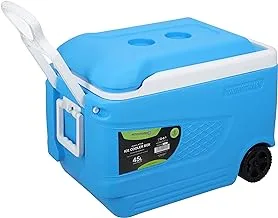 Royalford Insulated ice cooler box, 45l, rf10482 | portable cooler box | 3 layer pp-pu-hdpe | premium quality polymer | thermal insulation | large high performance cooler box assorted colors