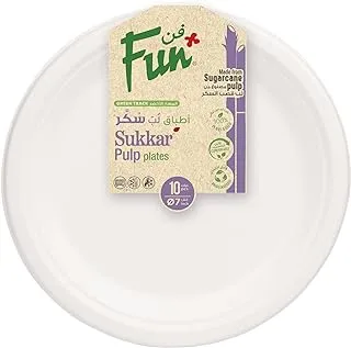 Fun®Everyday Biodegradable Microwave Organic & Eco Friendly moulded Fibre Plate 7 inch, Pack of 10