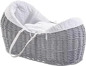 Kinder Valley White Honeycomb Grey Pod Moses Basket, Piece Of 1