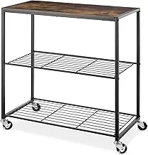 Whitmor Modern Industrial Rolling Storage Shelves, Brown