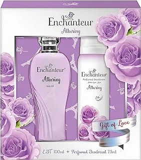 Enchanteur EDT & Perfumed Deodorant Giftpack- Alluring, Gift Of Love, 175 ml