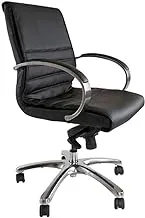 Mahmayi Susan 612-1 Executive Pu Extra Cushion Office Chair With Leatherite Upholstery (Low Back), Black, Ta612-1Lbblkpu