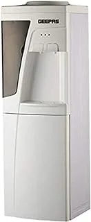 Geepas Water Dispenser Hot & Cold Stainless Steel Tank, Compressor Cooling System, Child Lock 2 Tap In 1, White, 1L And 2.8L Capacity, GWD8359