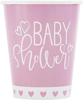 Unique Girls 1St Birthday Disposable Pink Hearts Cup 8-Pieces