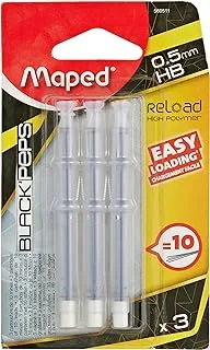 Maped Black 'Peps Reload, 0.5 Mm 560511 Cartridge Mechanical Pencil Refill Leads