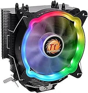 Thermaltake Cl-P065-Al12Sw-A Ux200 5V Motherboard ArGB Sync 16.8 Million Colors 15 ADDRessable Led Intel/Amd Universal Socket Hydraulic Bearing 130W Cpu Cooler Black