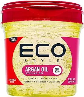 Ecostyle Styling Gel With Moroccan Argan Oil, All Day Hold, Alcohol Free, Paraben Free, Sulphate Free, No Flaking, Anti-Itch, 473 ml