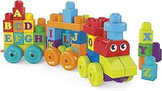 Mega Bloks First Builders ABC Learning Train with Big Building Blocks, Building Toys for Toddlers (60 Pieces)